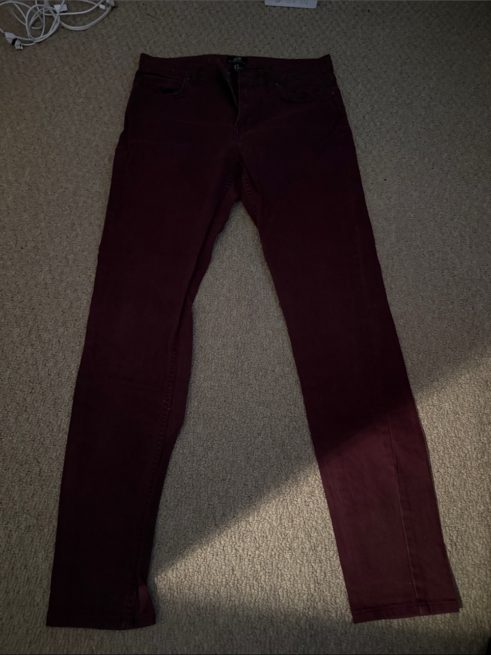 H&M Skinny Fit Jeans in Deep Wine
